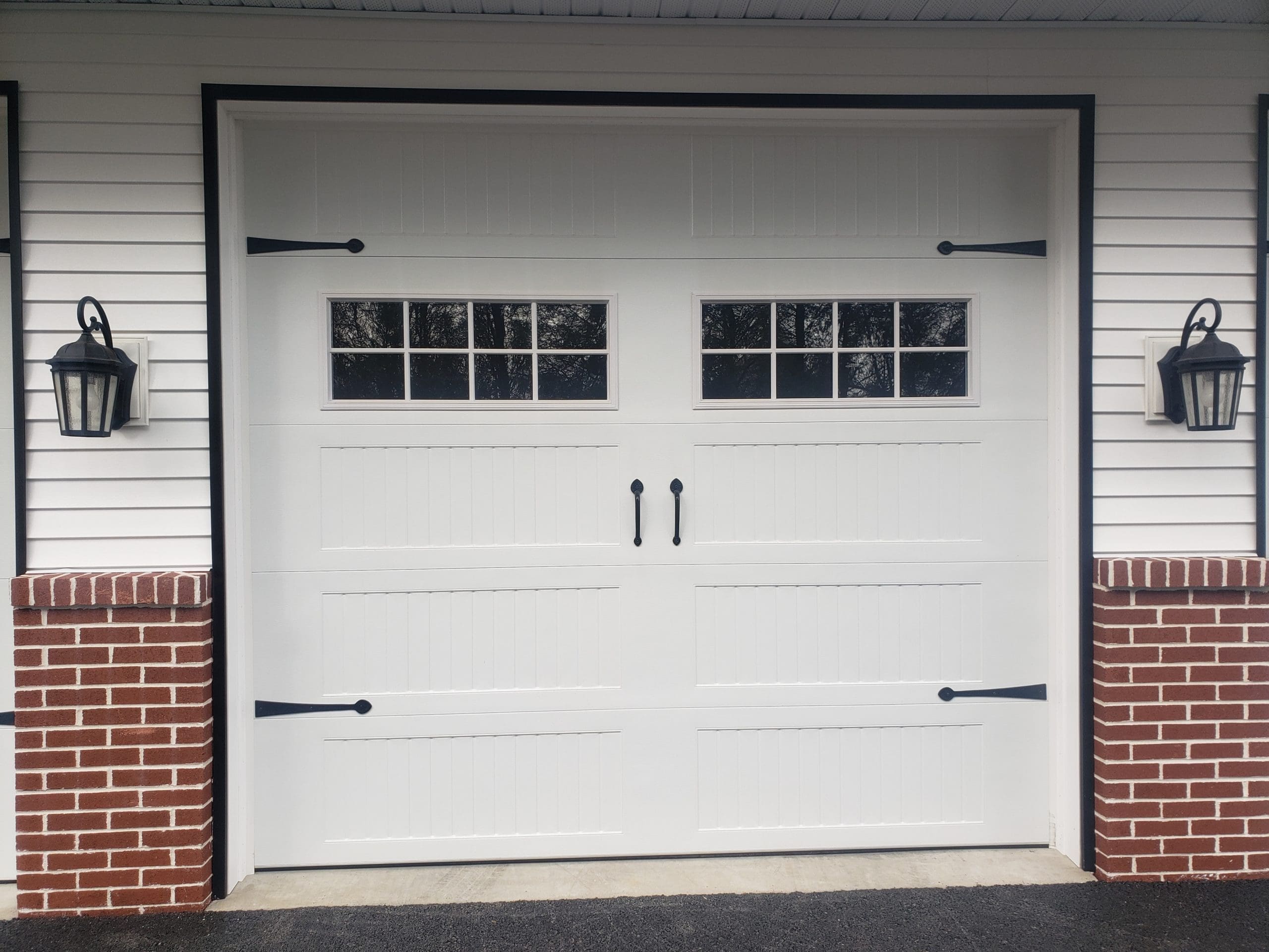 single white garage door