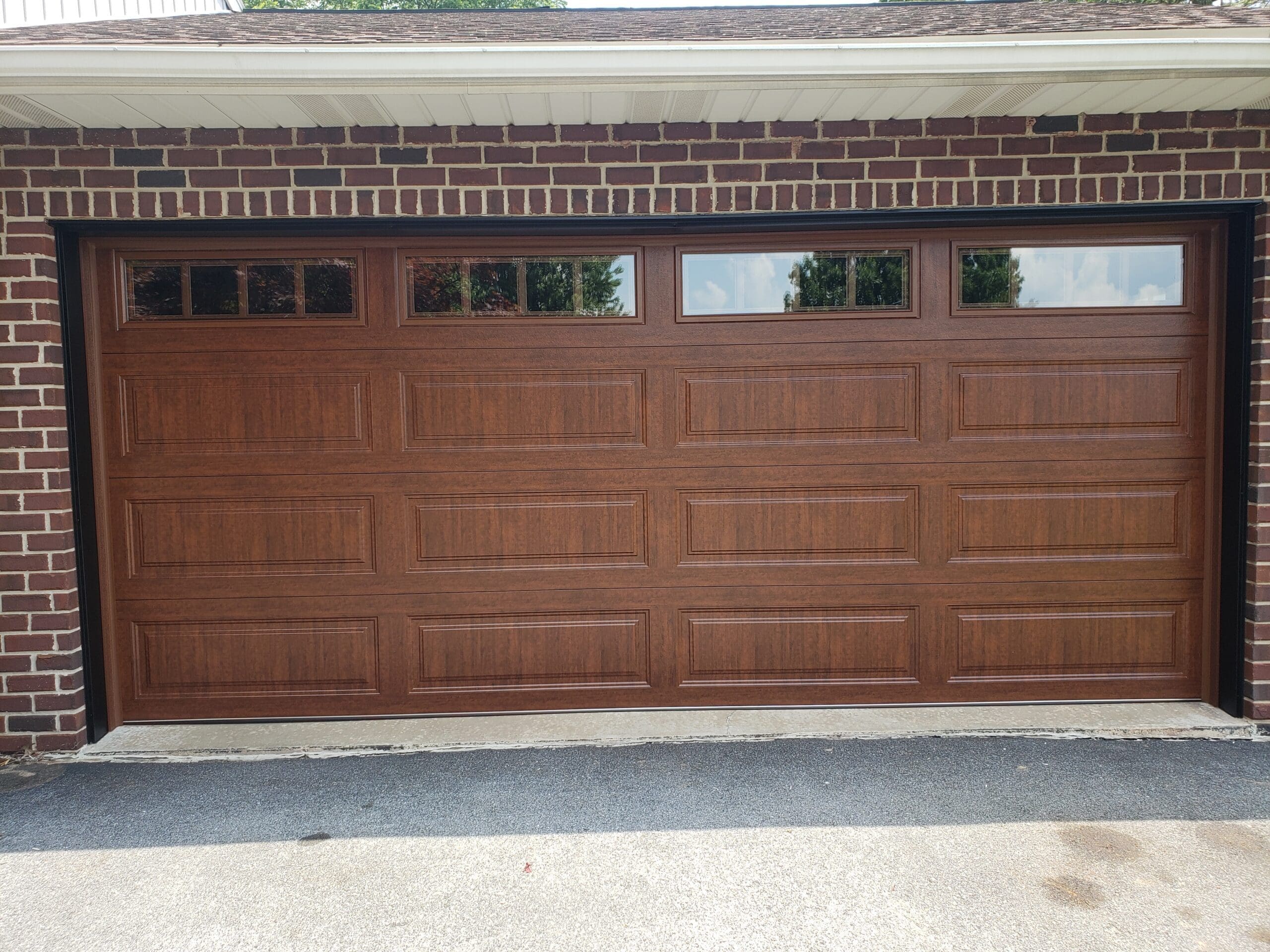 brand new garage door after instillation